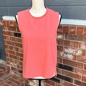 Athleta Effortless Tank Soft Persimmon Orange Supima Cotton Yoga Top Size Small